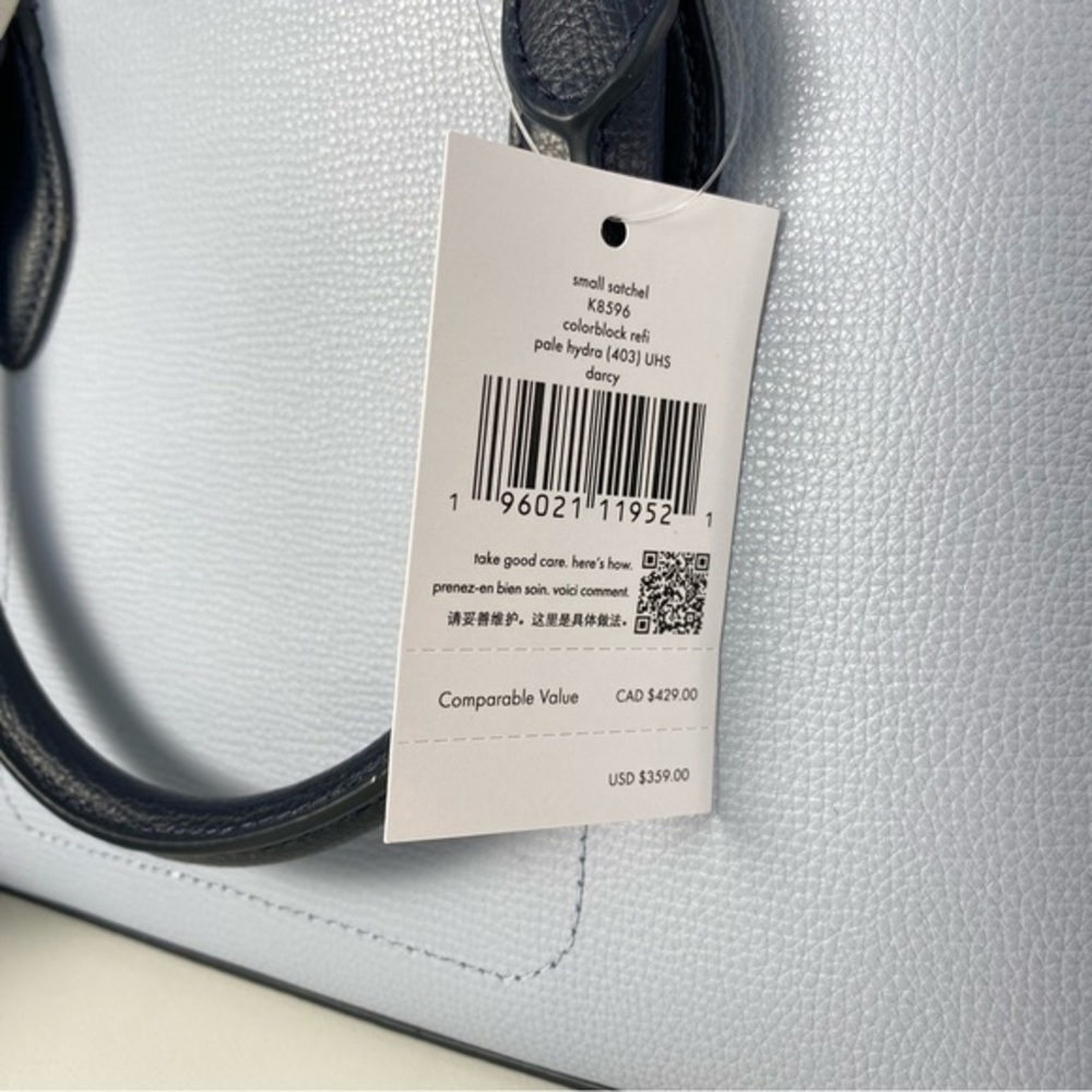 Kate Spade Darcy Small Satchel Bag  in Colorblock Pale Hydrangia Multi - Picture 8 of 12